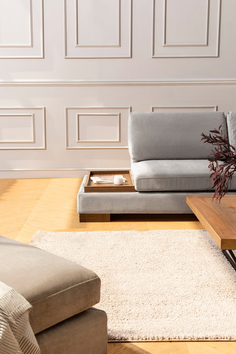 Atelier Del Sofa Tulip Corner Right con Puf - Gris claro
